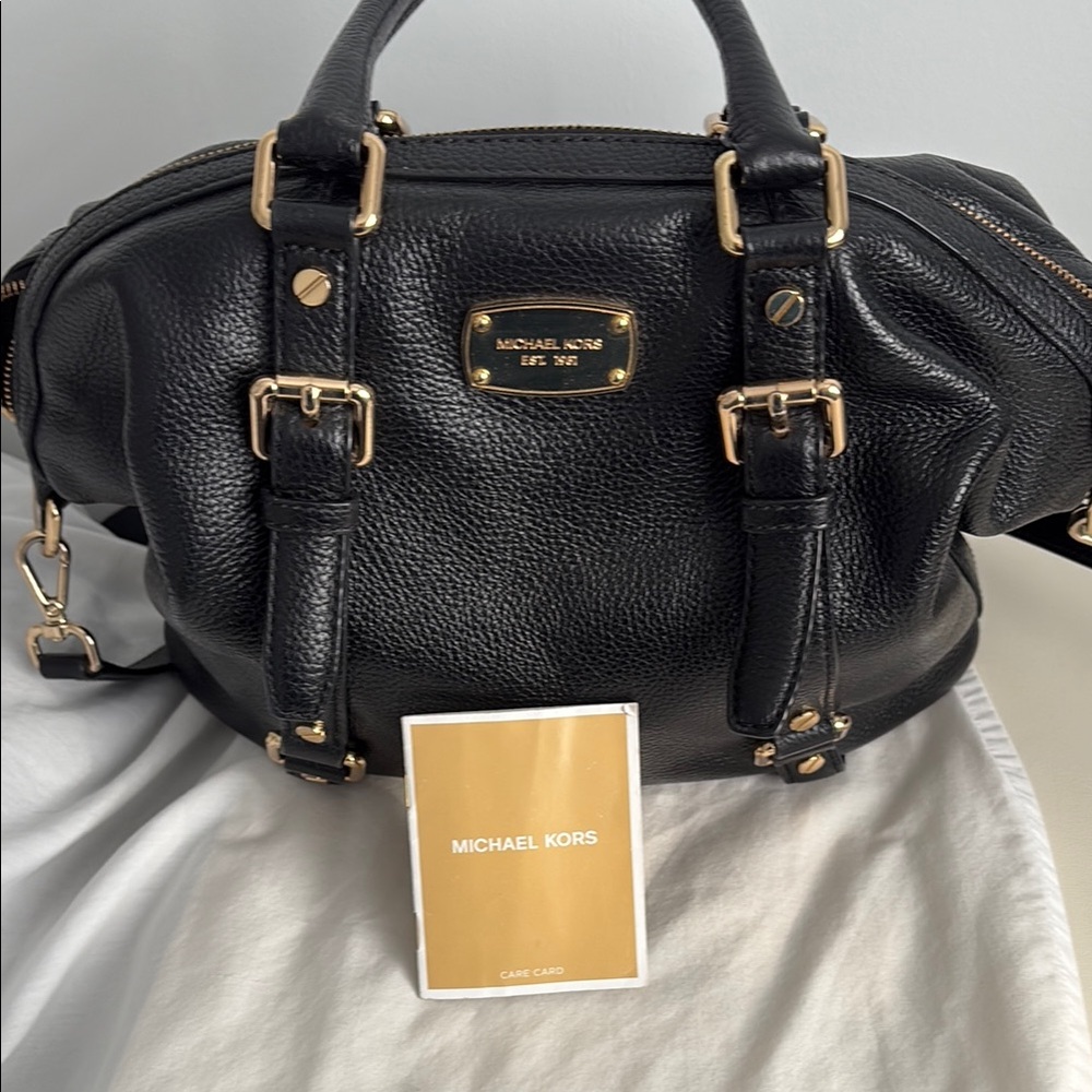 Michael Kors Black Pebbled Leather Satchel